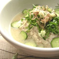 A picture of Chilled Miso Soup with Horse Mackerel.