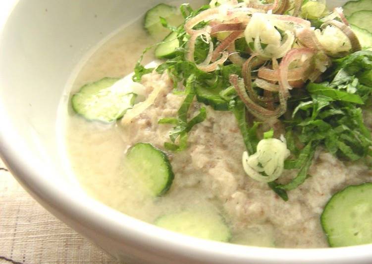 Chilled Miso Soup with Horse Mackerel