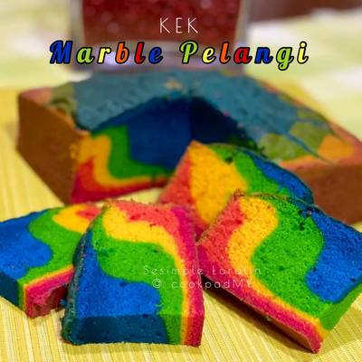 Resipi Kek Marble Pelangi Rainbow Marble Cake Oleh Sesimple Loralin Cookpad