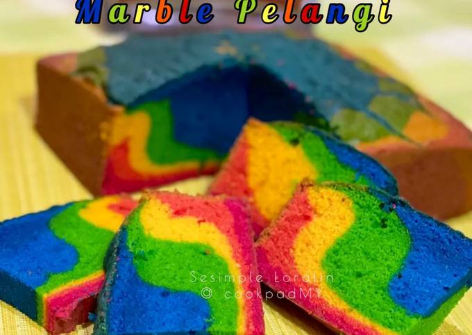 Kek Marble Pelangi (Rainbow Marble Cake)🌈