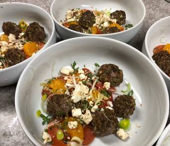 Fresh, Making Recipe Mini Meatballs w Mandarin Orange Garlic Tomatoes Restaurant Style