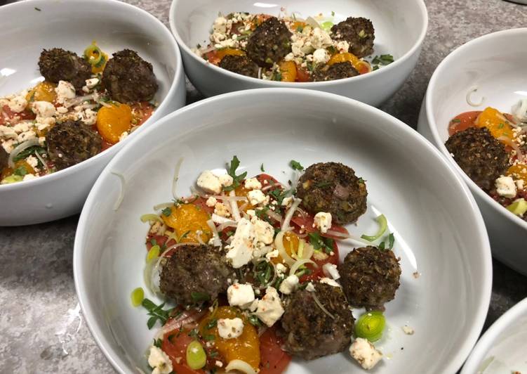 Step By Step Guide to Prepare Any Night Of The Week Mini Meatballs w/ Mandarin Orange Garlic Tomatoes