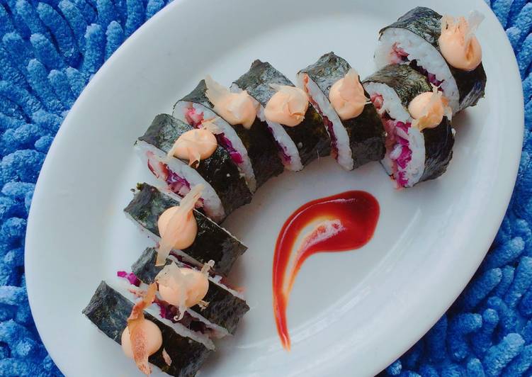 Cara buat Sushi ungu yang nikmat Untuk Jualan
