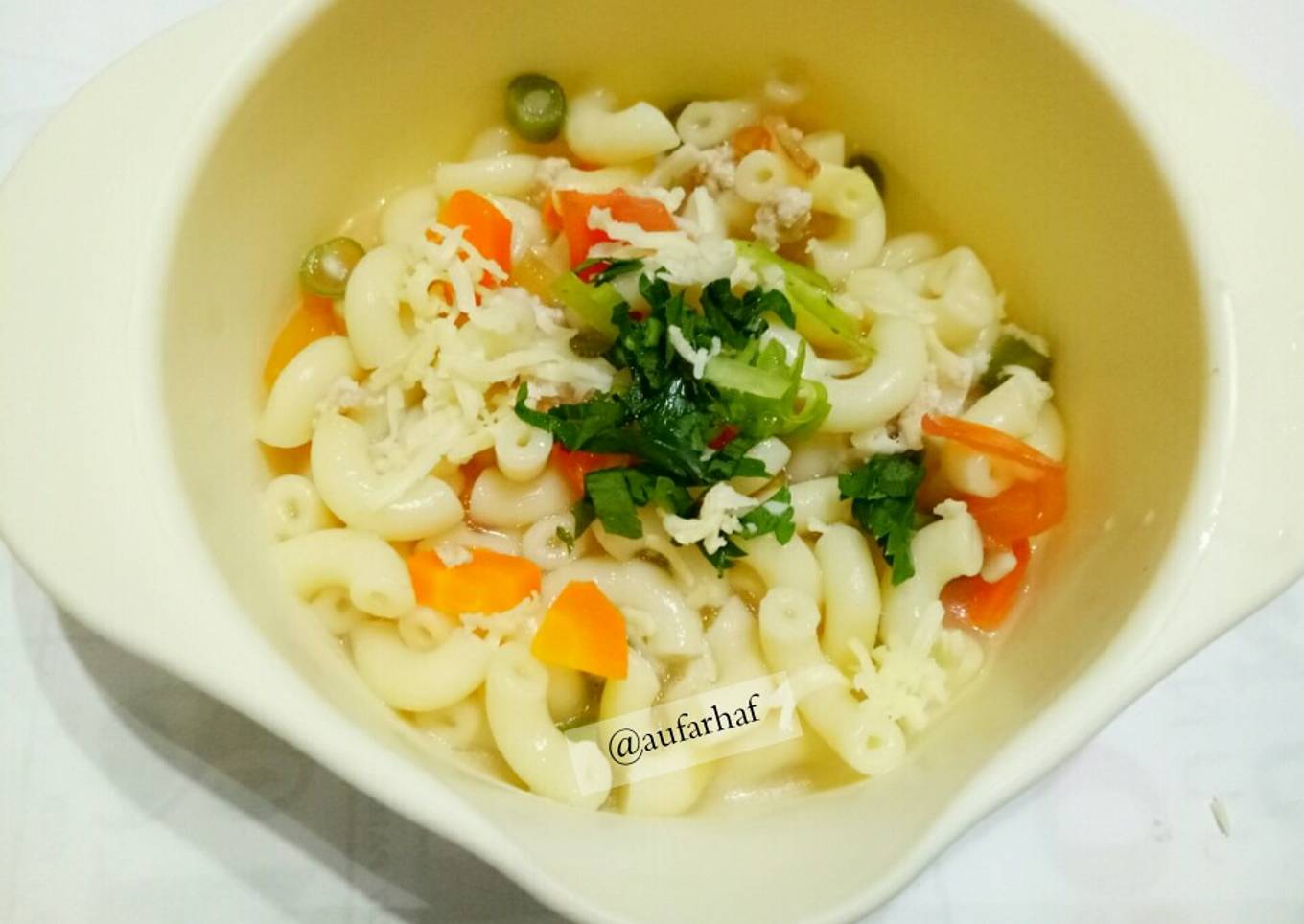 Sop ayam macaroni keju mpasi 10 m