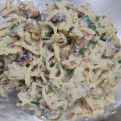 A picture of Mushroom carbonara.