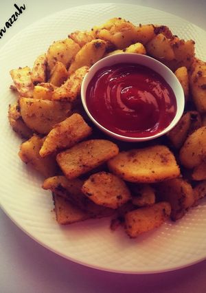 صورة لوصفة ودجز البطاطا بتتبيلة بهارات شهية 🍟