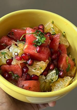 A picture of Watermelon 🍉 Citrus 🍊🍋‍🟩 Salad.