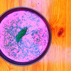 Cold purple soup A picture of Cold purple soup.