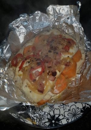 Una foto de Lenguado relleno en papillot