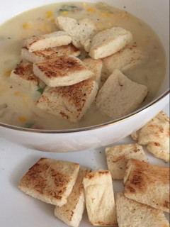 Foto resep Cream soup dan roti panggang teflon