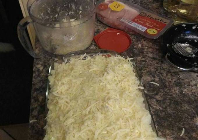 Cheese and onion potato bake