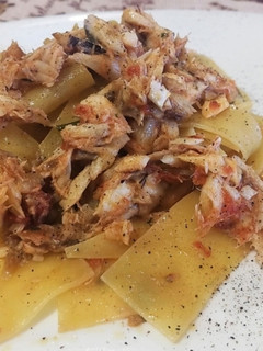 Foto di Lasagne Spezzettate con Filetto di Dentice e Pomodorini Freschi