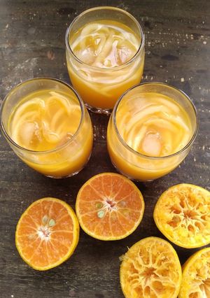 Foto resep Es Jeruk Peras Murni