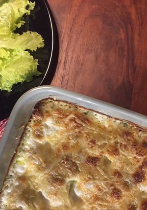 Une photo de Gratin butternut & ravioles au comté
