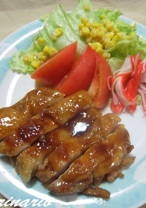 A picture of Char Siu with Chicken Thighs.