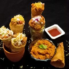 A picture of Unique style Bhaji Cone - party snack.