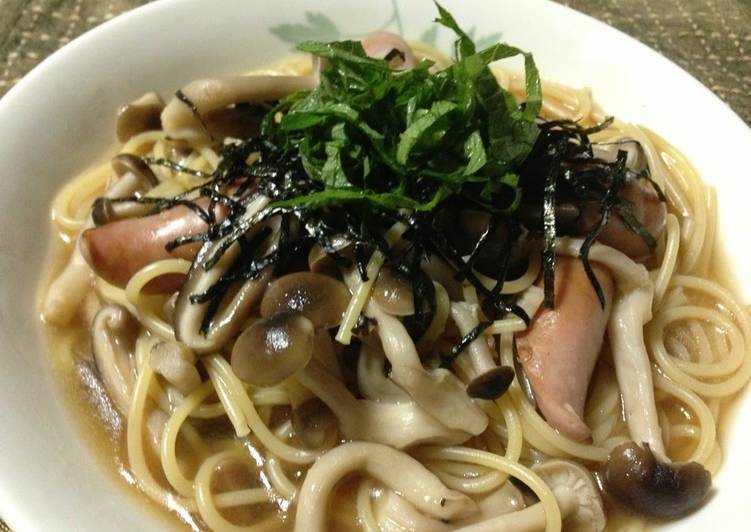 Recipe of Quick Japanese-Style Mushroom Soup Pasta in 10 Minutes