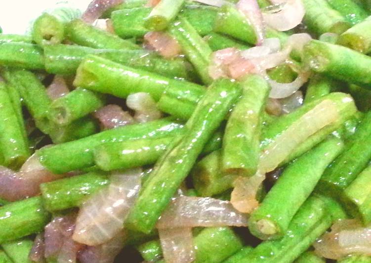 Step-by-Step Guide to Prepare Super Quick Homemade Long bean with onion