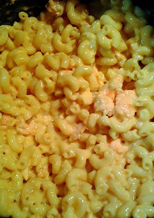 A picture of lobster mac and cheese.