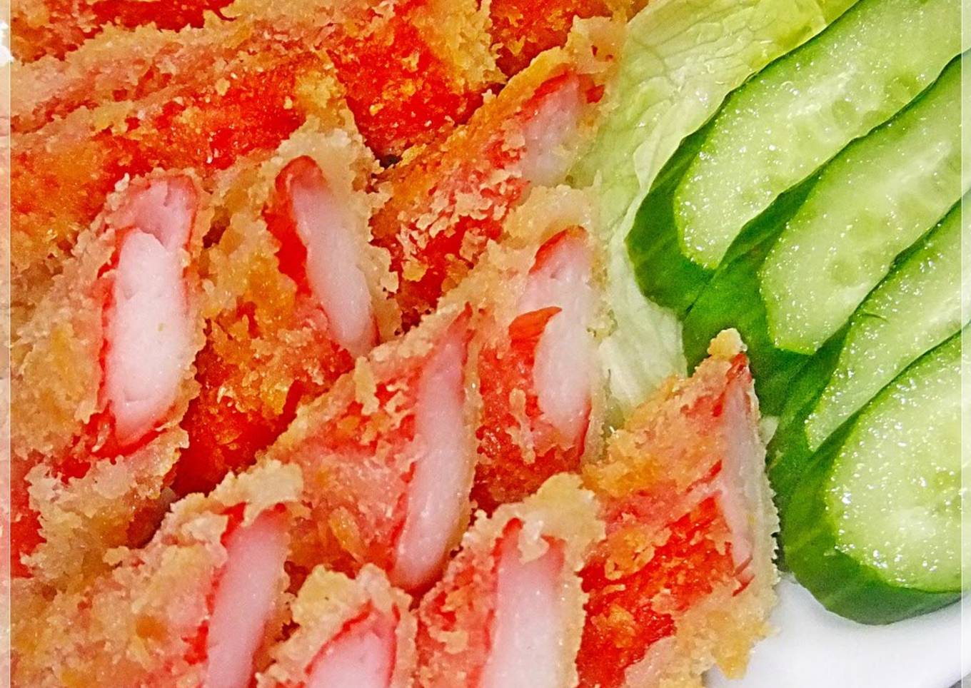 Fried crab sticks are a light side dish for bento