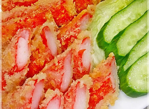 A picture of Deep-Fried Crab Sticks - An Easy Side Dish for Bentos.