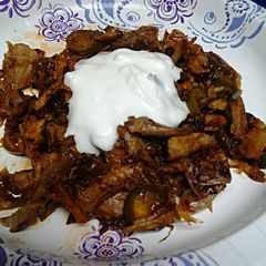 A picture of Spicy leftover turkey.