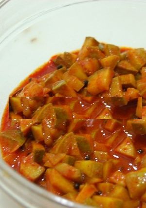 A picture of Mango Pickle Kerala Style.