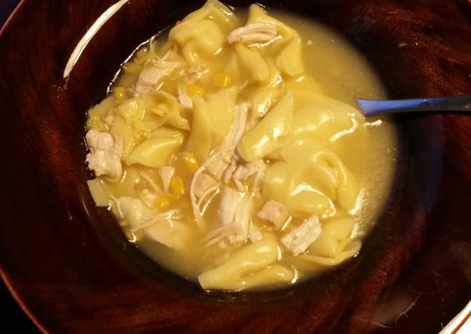 Step-by-Step Guide to Prepare Super Quick Homemade Chicken sweet corn and Tortellini chowder