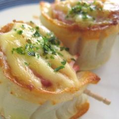 A picture of Baked Ham and Chikuwa Mayonnaise Rolls (Pack in your Bento).