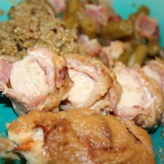 A picture of Super Easy Bacon-wrapped Chicken Cordon Bleu.