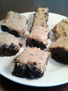 A picture of German Chocolate Brownies.