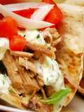 Grilled Pork Pitas w/Cucumber Mint Sauce
