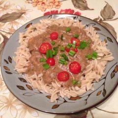 A picture of Mushroom Sauce Pasta.
