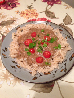 A picture of Mushroom Sauce Pasta.