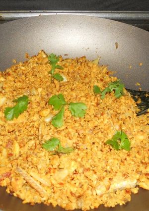 A picture of Shark fish scramble / sura puttu.