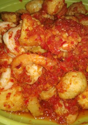 Foto resep Udang telur puyuh cabe merah
