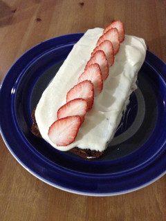 A picture of Egg and Dairy-Free Chocolate Shortcake with Strawberries.