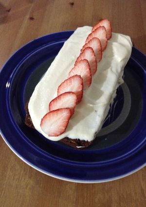 A picture of Egg and Dairy-Free Chocolate Shortcake with Strawberries.