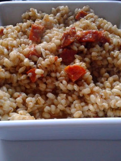 A picture of Roasted Garlic & Chorizo Barley Risotto.