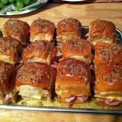 A picture of swiss ham rolls.