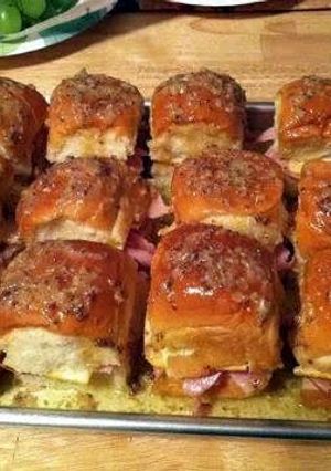 A picture of swiss ham rolls.