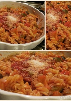 A picture of AMIEs Pasta with Vegetables.