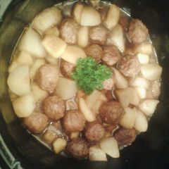 A picture of Crockpot Meatball Casserole.