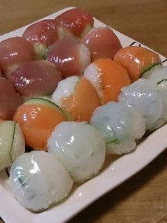 A picture of Sushi Balls With Twice the Sashimi.