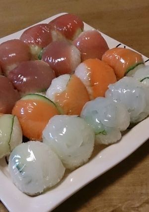 A picture of Sushi Balls With Twice the Sashimi.