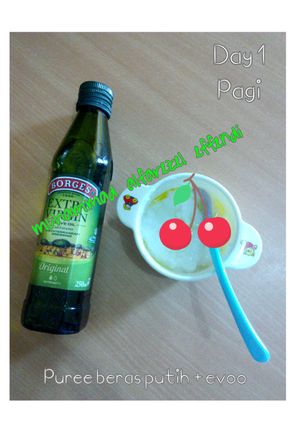Foto resep Puree beras putih + Evoo MPASI