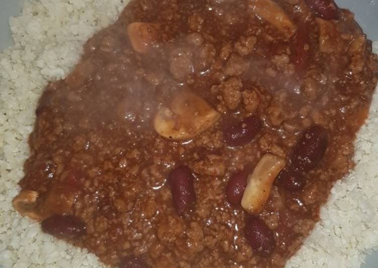 Steps to Make Favorite Quorn Chilli con carne with cauliflower rice