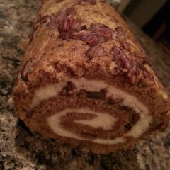 A picture of Nutty Pumpkin Roll.