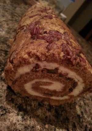 A picture of Nutty Pumpkin Roll.