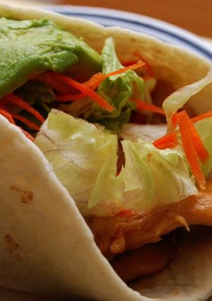 A picture of Mango Glazed Chicken Tacos.